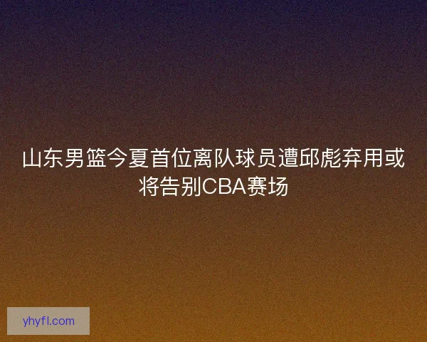 山东男篮今夏首位离队球员遭邱彪弃用或将告别CBA赛场
